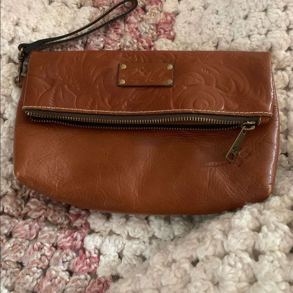 Patricia Nash Leather tooled wristlet